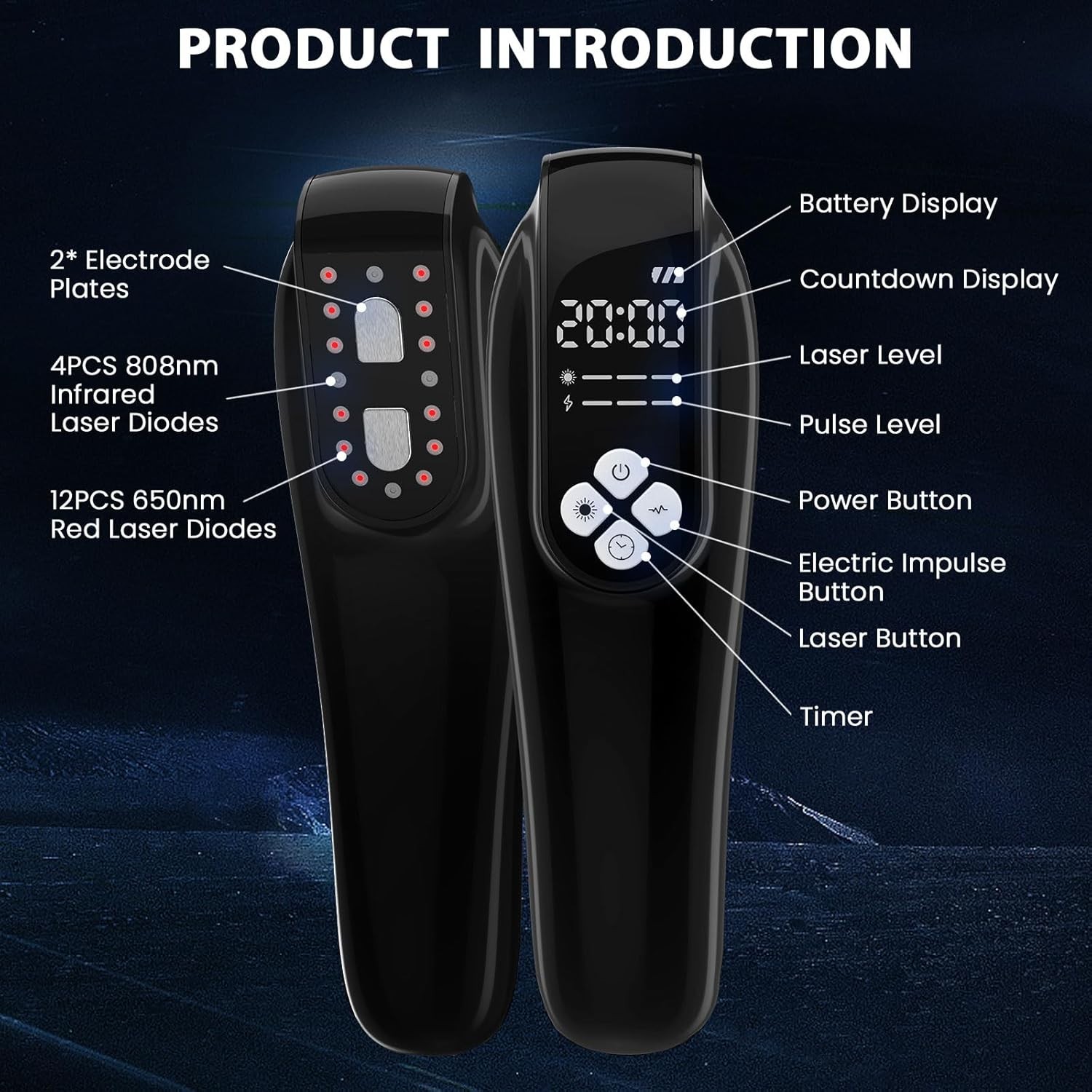 2-in-1 Cold Laser Treatment Therapy Device Home Pain Relief Physiother LLLT