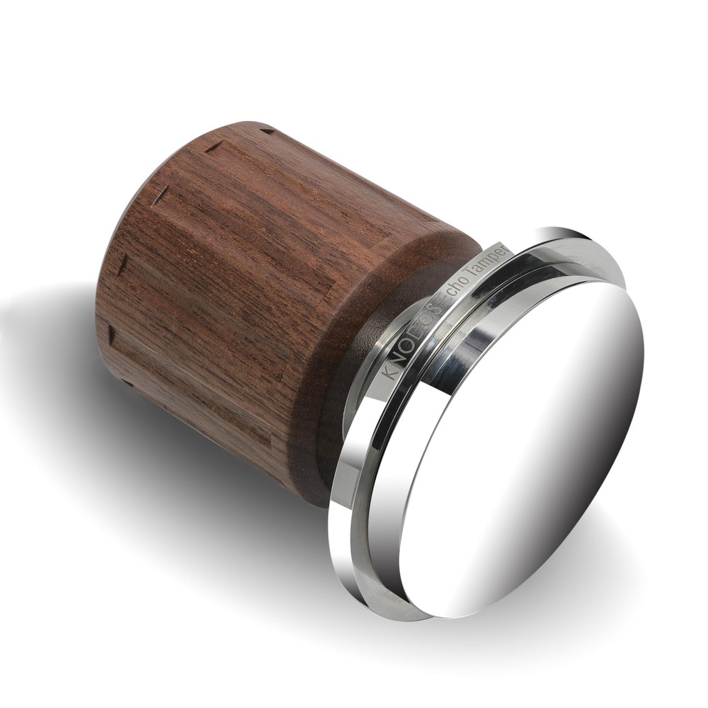 Echo Calibrated Espresso Tamper 54mm with Click Feedback, 30lb Spring, Walnut...