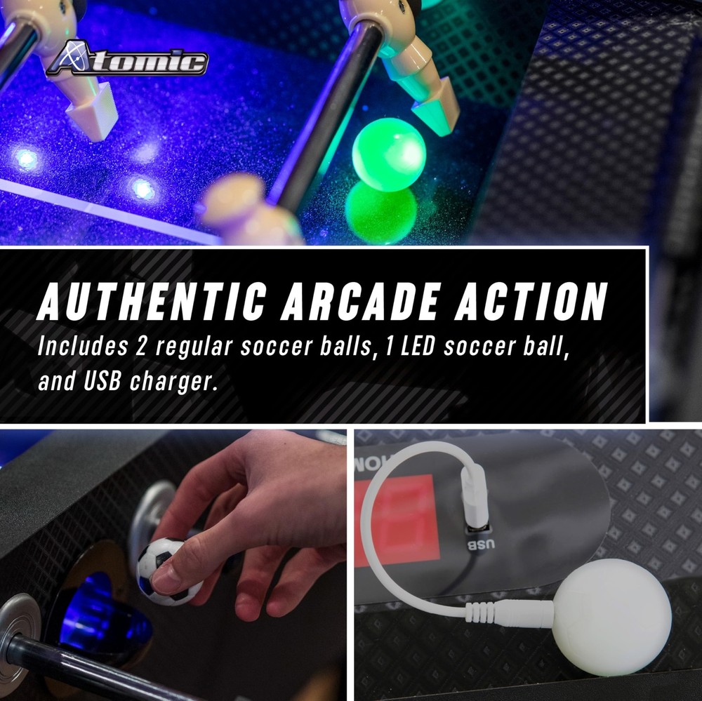 Atomic Foosball Table Azure LED Table