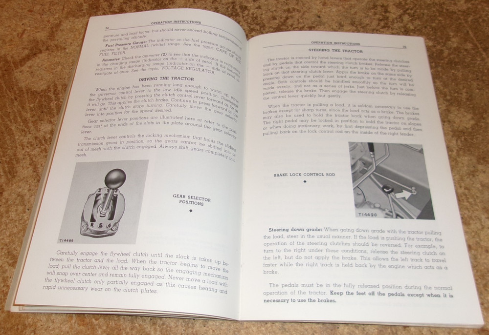 vintage CAT D2 tractor operators instructions in good shape used
