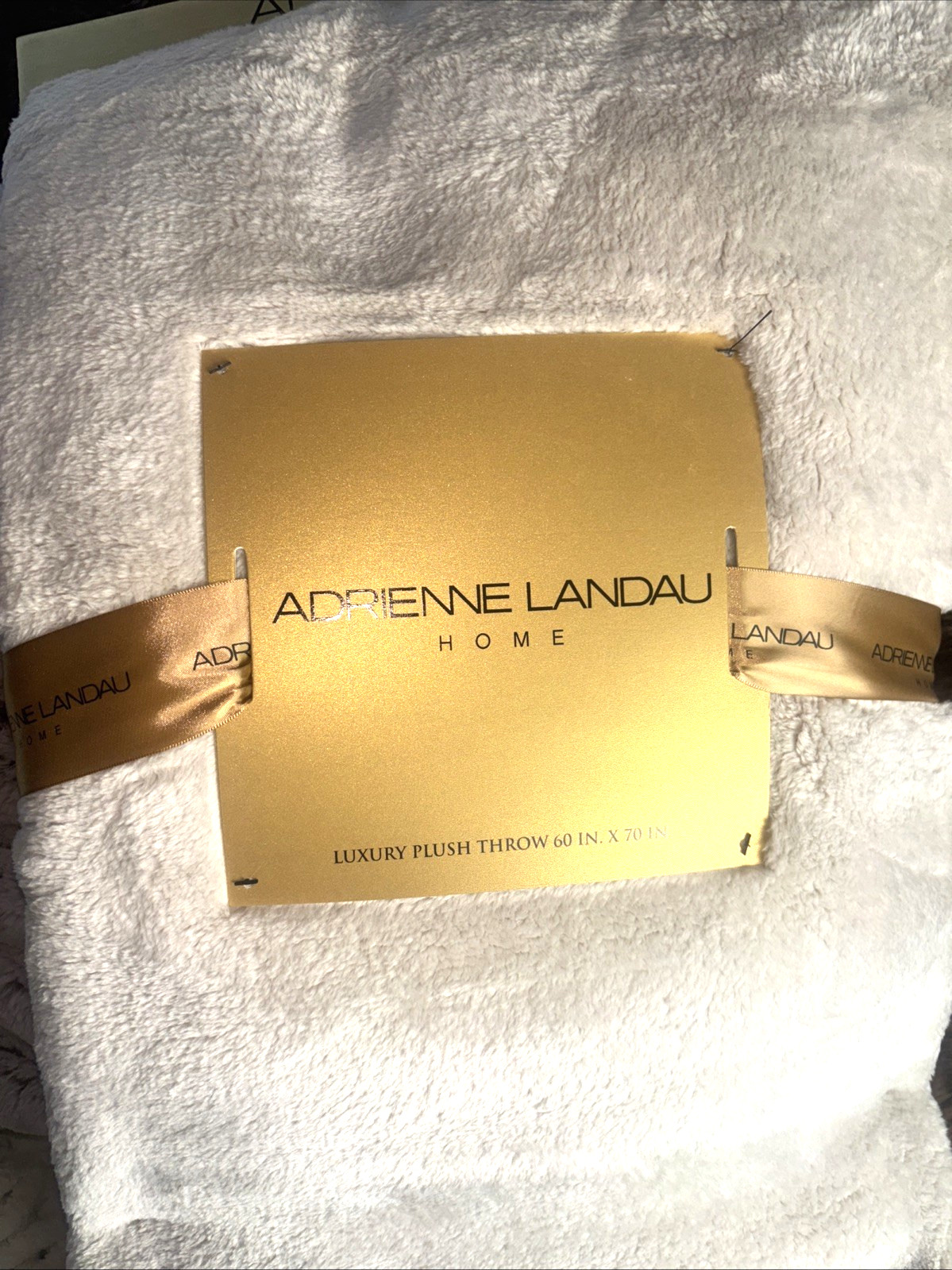 Adrienne Landau Ultra Thick & Plush Luxury Throw Blanket Taupe/Sand XL 60" x 70"