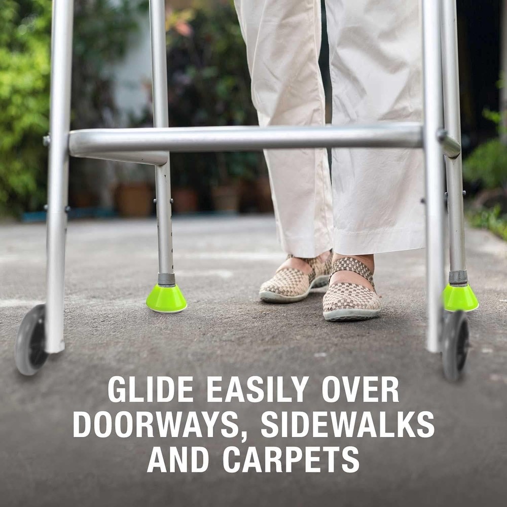 Durable Walker Caps for Rollators - Universal Fit, Easy Glide and Safe Mobility