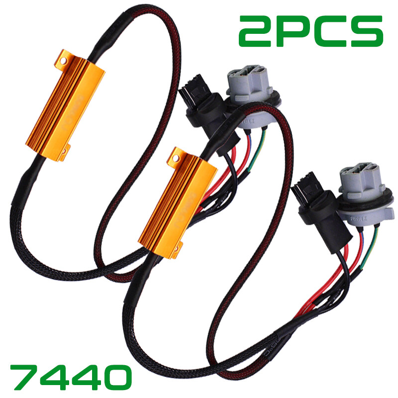2PCS 7440 992 50W Resistor Harness Decoder Fix LED Turn Signal Light Hyper Flash