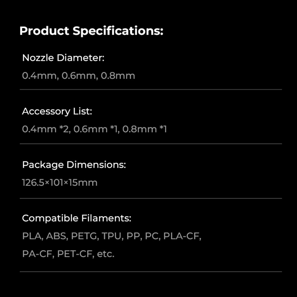 "Unicorn" Quick-Swap Nozzle,0.4mm Nozzles Copper Alloy for K1C/Ender-3 V3/Plus