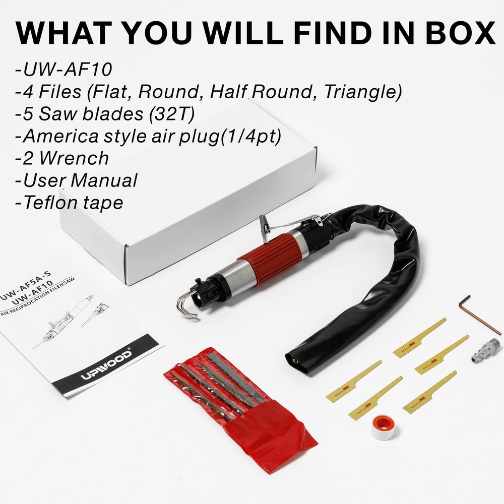 Air Reciprocating File & Body Saw 3/8in stroke, Multi-function Low Vibration ...
