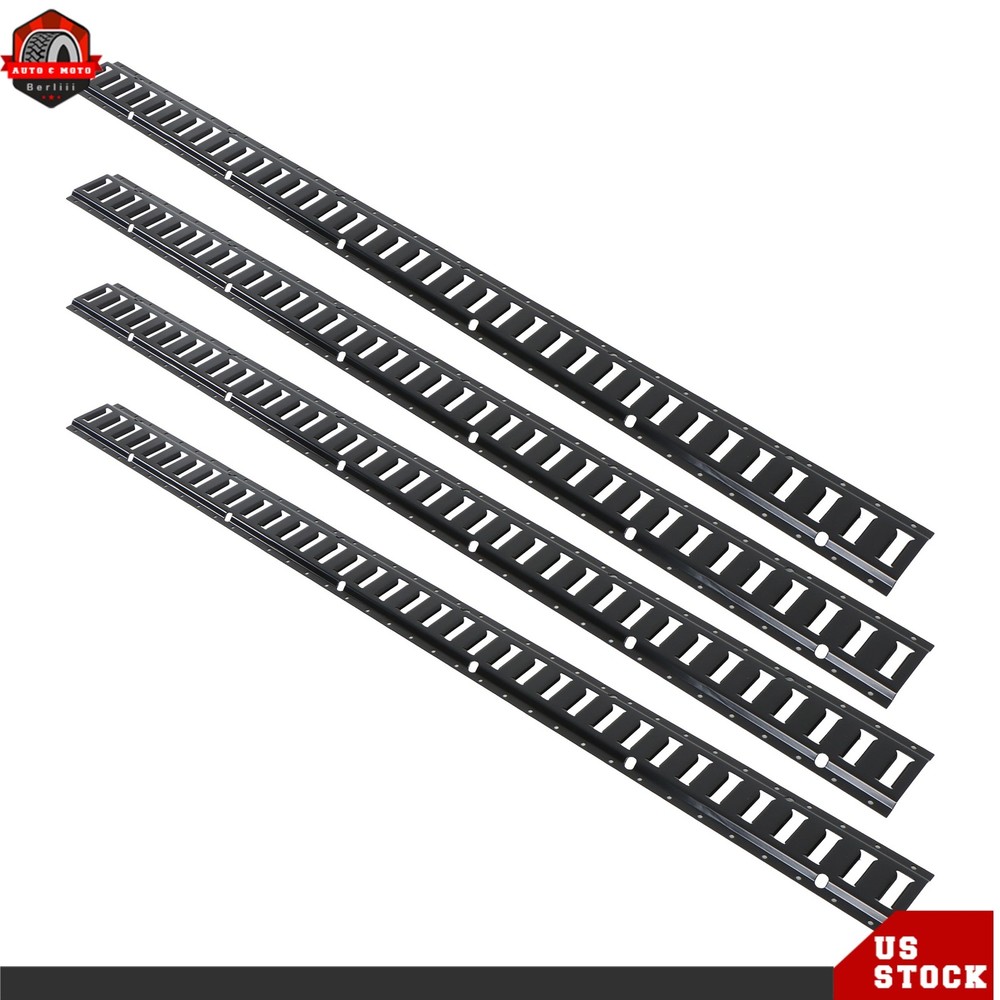 4 Pack 6' E Track Tie Down Rail System Secure Cargo Powder Coated Black For Vans