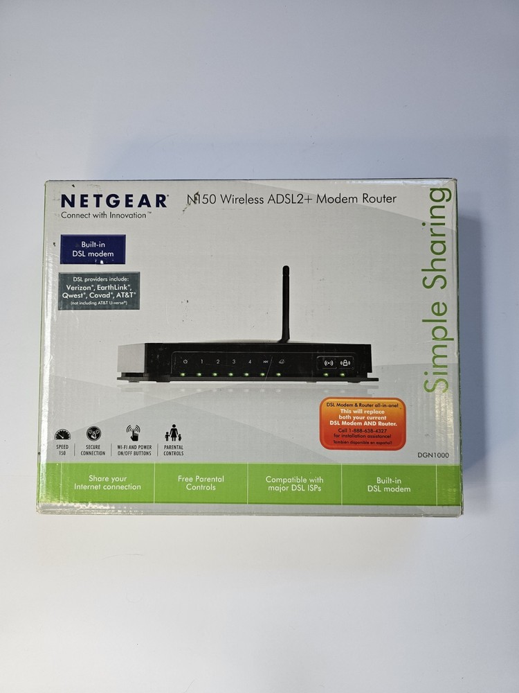Netgear DGN1000 N150 Wireless ADSL2 + Modem Router 100NAS