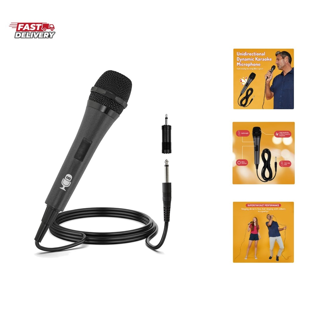 Wired Microphone for Karaoke, Black - Unidirectional Dynamic Vocal Microphone...