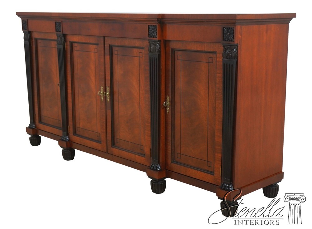 70548: BAKER Neoclassical Mahogany Sideboard w. Ebonized Details