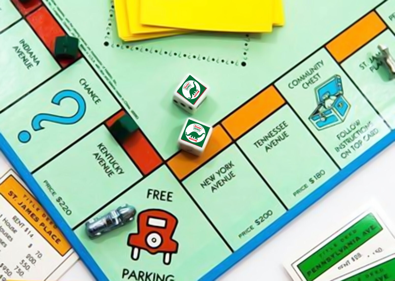 Sinclair Dino Gasoline Gas Oil Dice Pair Set Collectible Board Game Night Rare