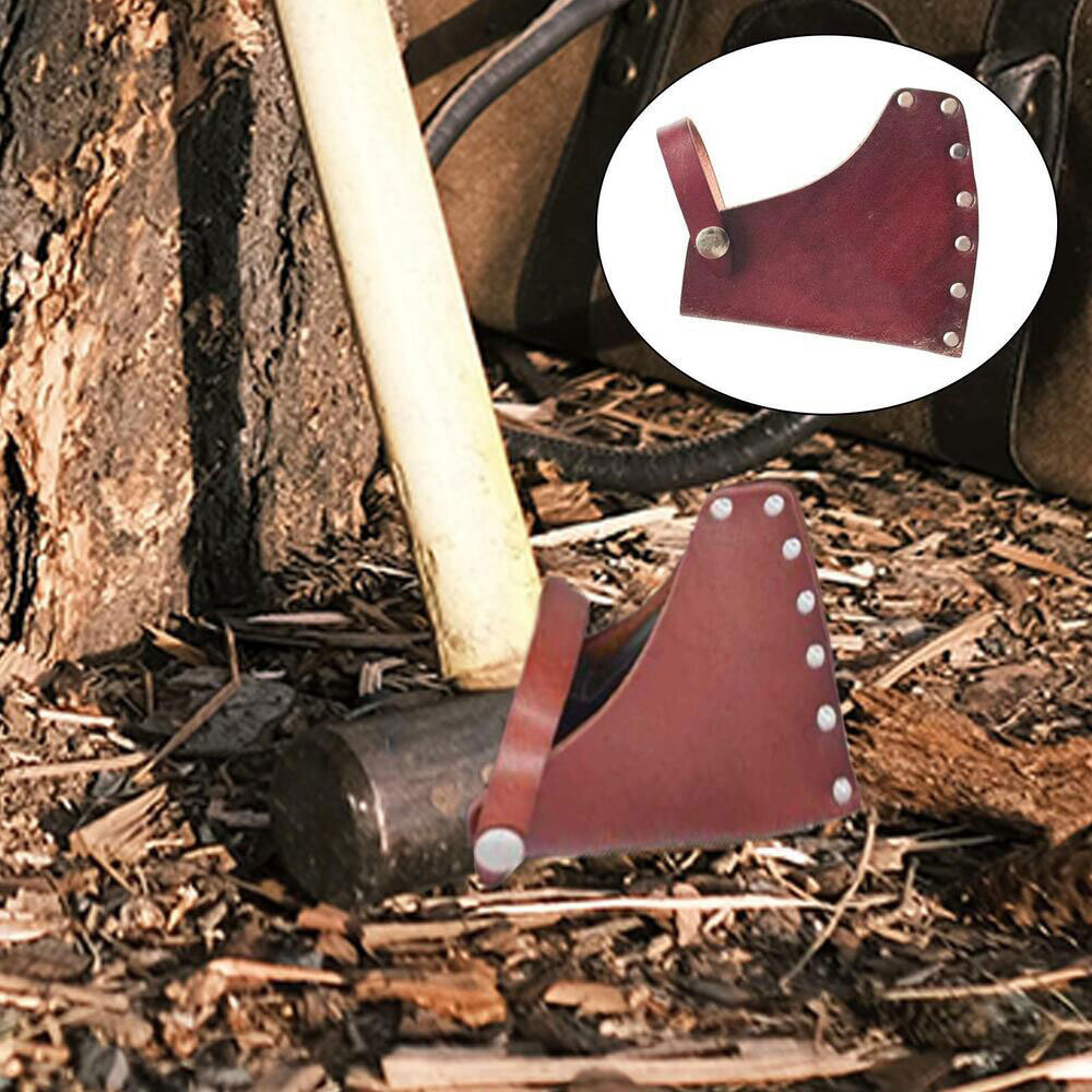 2Pcs Leather Axe Holder Hatchet Lanyard Blade Sheath Head Cover Xmas Gift USA