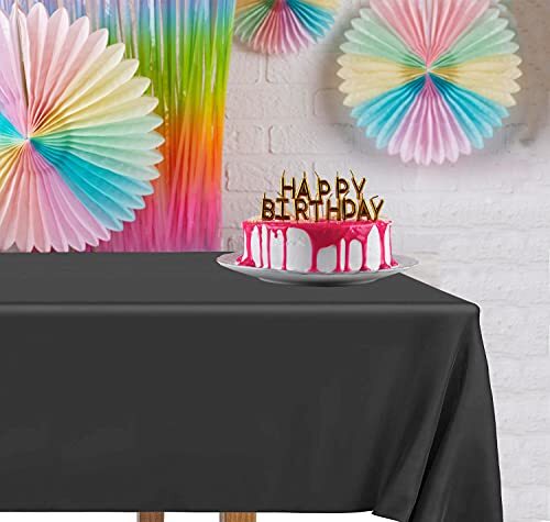 2 Rectangular Tablecloths BPA-Free Plastic, 54 x 108 2 Pack - Rectangle Black