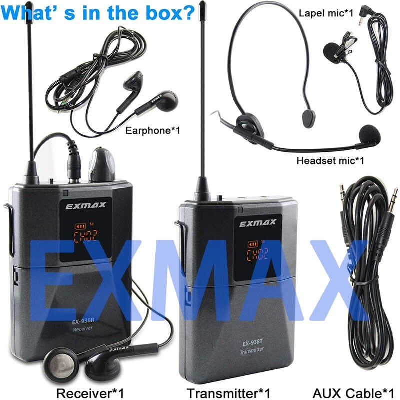EXMAX EX-938 Wireless VoiceTransmission Tour Guide System One unit Transmitter