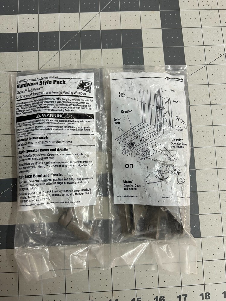 New Genuine Andersen Window Hardware Pack Classic Kit Stone Operator handle