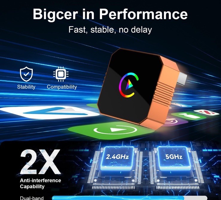 Wireless Carplay Adapter for iPhone,Wired CarPlay to Wireless,Android Auto...