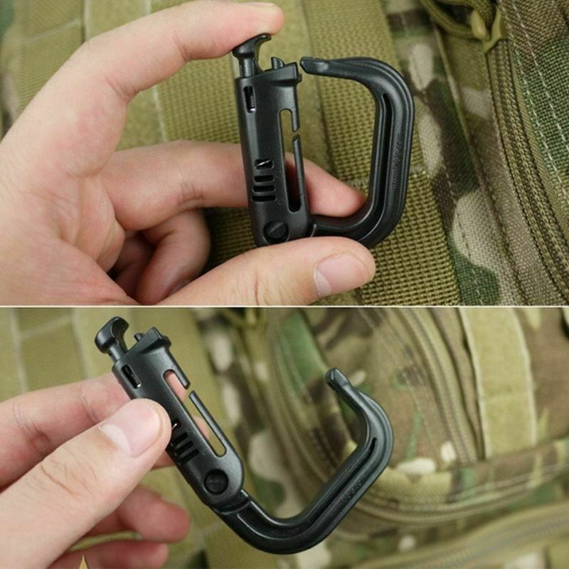 10pcs Tactical Backpack D-Ring Attachment Clips for Molle Buckle Bag Quick Lock