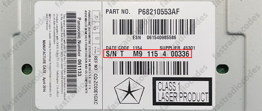 ✅CHRYSLER TOWN & COUNTRY CAR RADIO ANTI-THEFT UNLOCKING PIN CODE FOR ALL MODELS✅