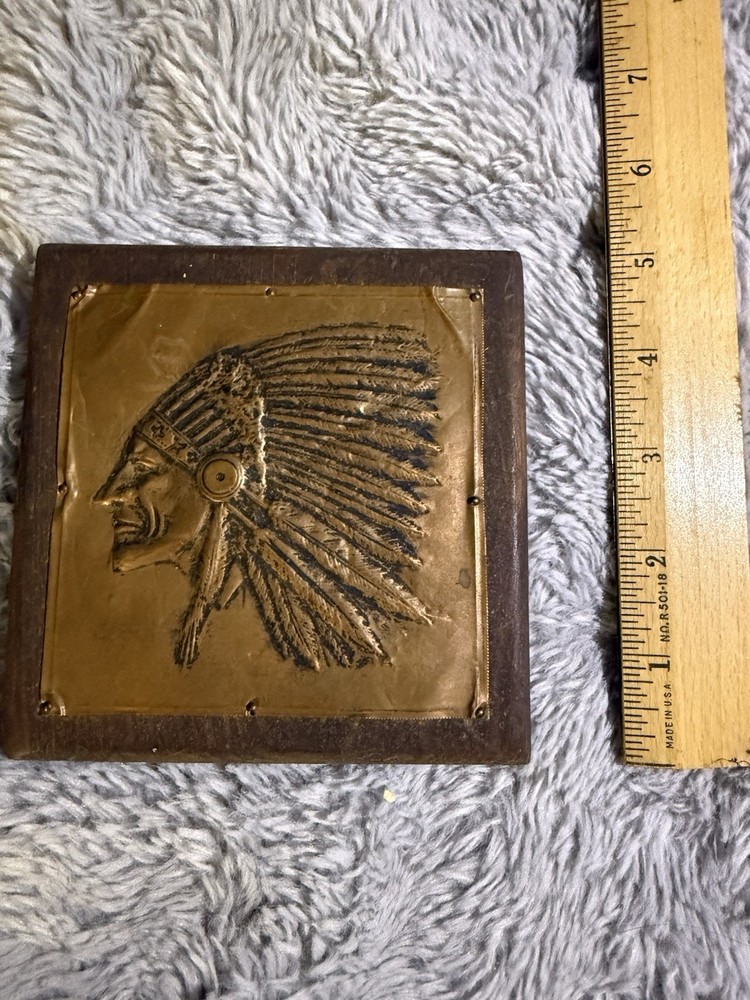 Vintage Native American Copper Plaque.