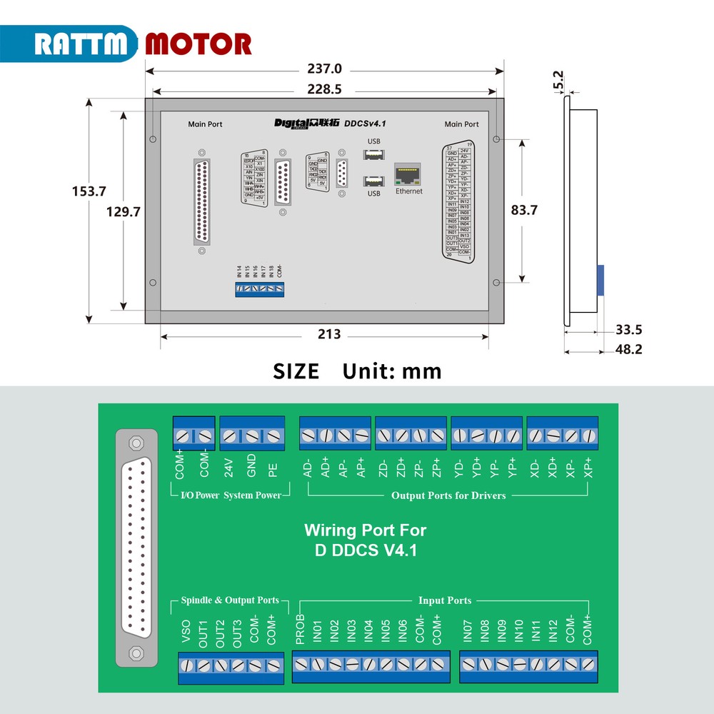 4 Axis Stand-alone Offline CNC Motion Controller DDCSV4.1 CNC Machine System&MPG