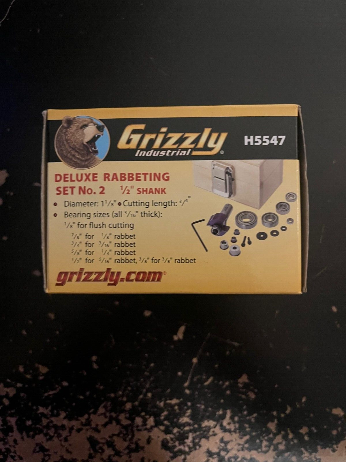 Deluxe Rabbeting Set 2, 1/2" Shank, Grizzly H5547 BRAND NEW