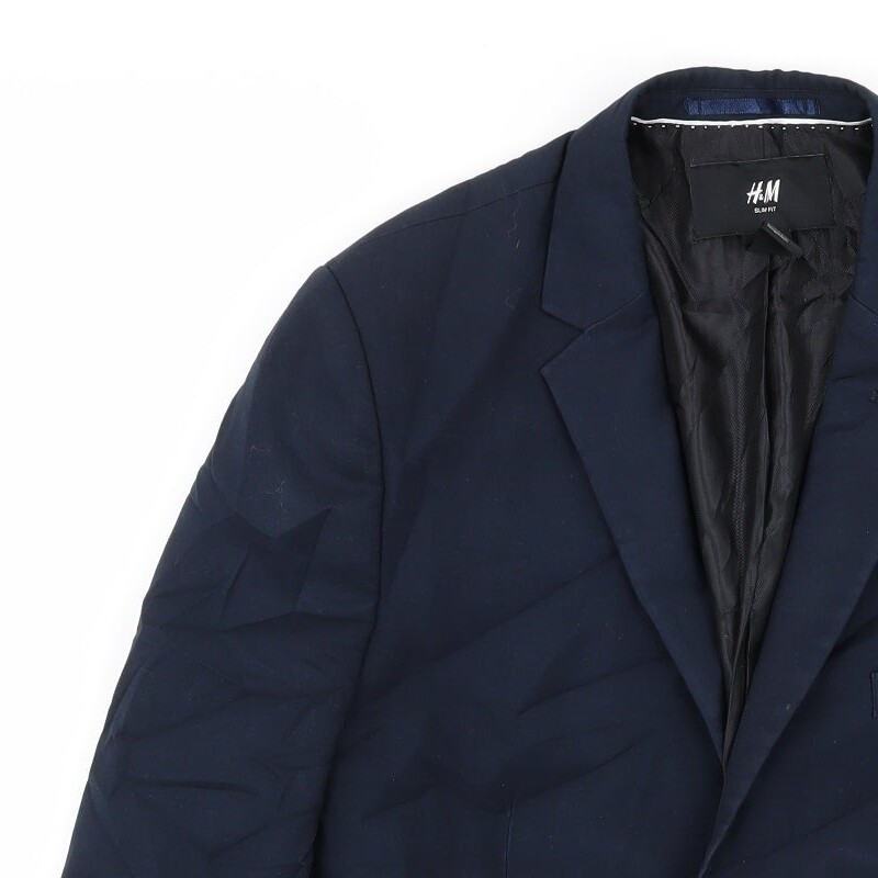 H&M Mens Blue Polyester Blend Blazer Size 36