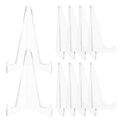 10 PCS Triangular Clear PS Display Stand Space-Saving Holder for Cards Coins New