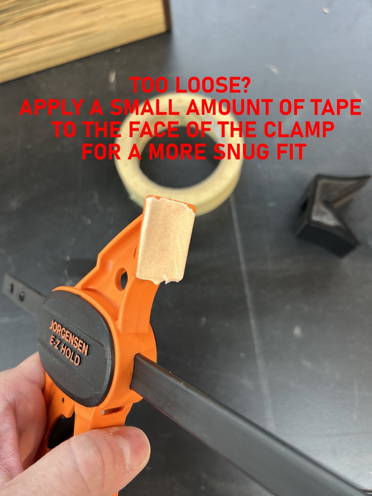 90 degree corner clamp adapter for JORGENSEN E-Z Hold woodworking clamps