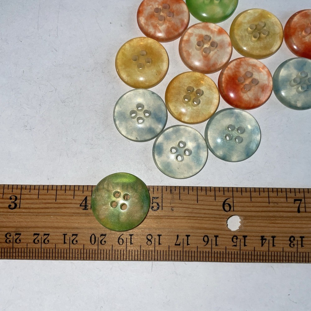 13 Plastic Assortment Round Sew Through Colorful Buttons