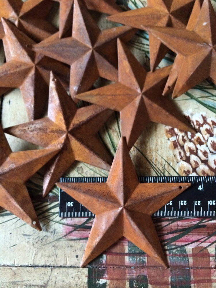 Lot of 25 Rusty Barn Stars Star 3.75 in 3 3/4" Primitive Country 2D Rust Supply