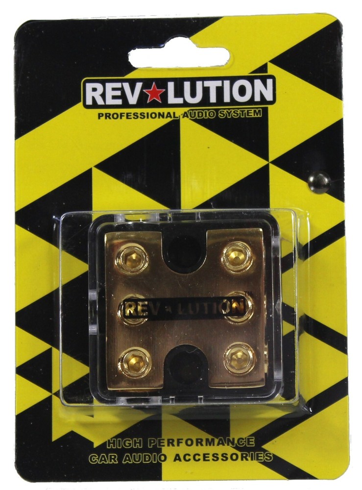 REV Power Distributor Three 4GA Input  Three 4GA Outputs Brass Material.