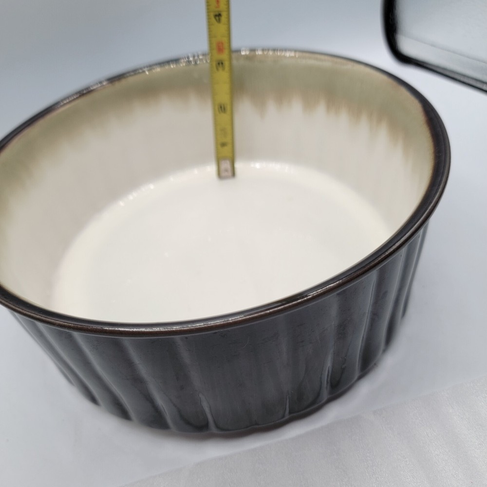 Sango Nova Black 4932 Souffle Casserole Baking Dish "