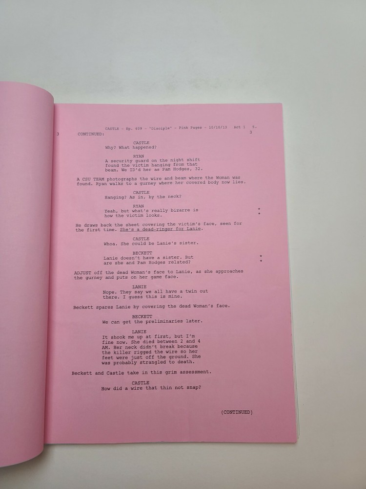 CASTLE / David Amann TV Script, Annie Wersching & William Mapother "Disciple"