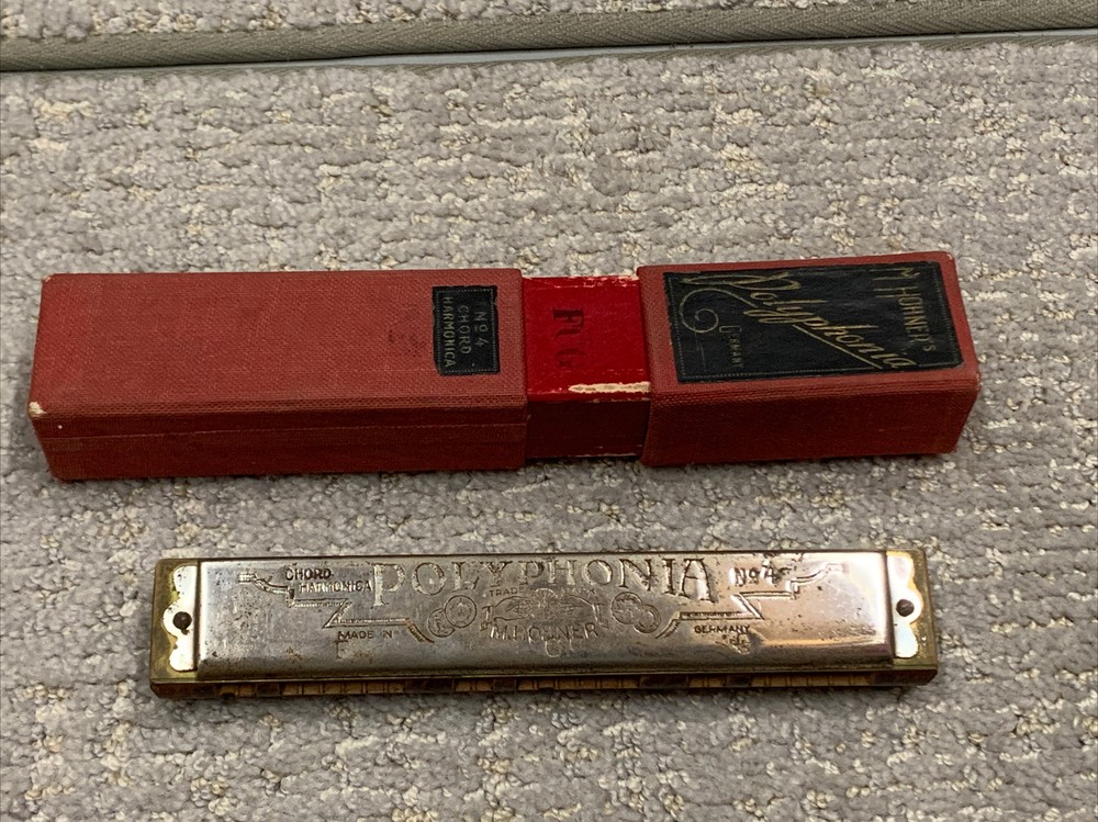 Vintage M. Hohner Polyphonia Chord Harmonica With Original Box