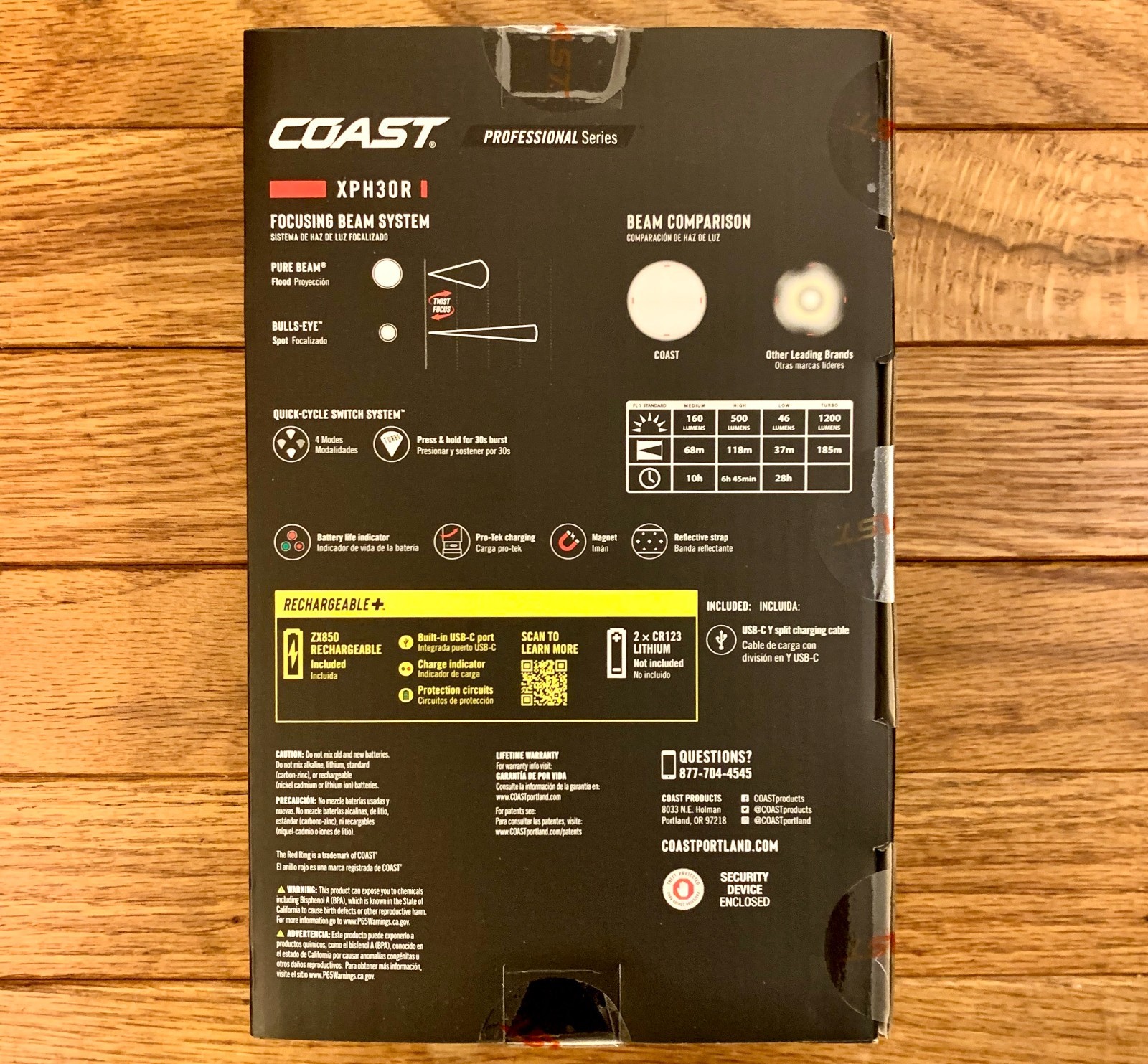 BRAND NEW COAST XPH30R 1200 Lm RECHARGEABLE HEADLAMP FREE SHIPPING!