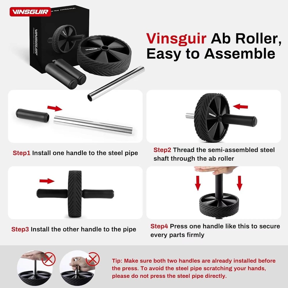 Ab Roller Wheel - Ab Workout Equipment for Abdominal & Core Strength Training...