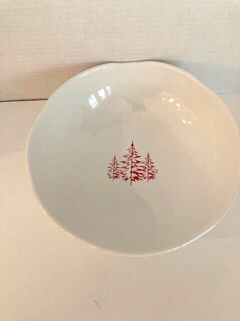 Avon Red Woods Ceramic Bowl 9 3/4"