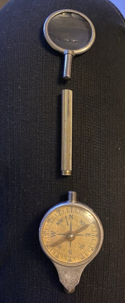 Vintage Map Range Measurer Opsiometer Reader Compass & Magnifier All in One Tool