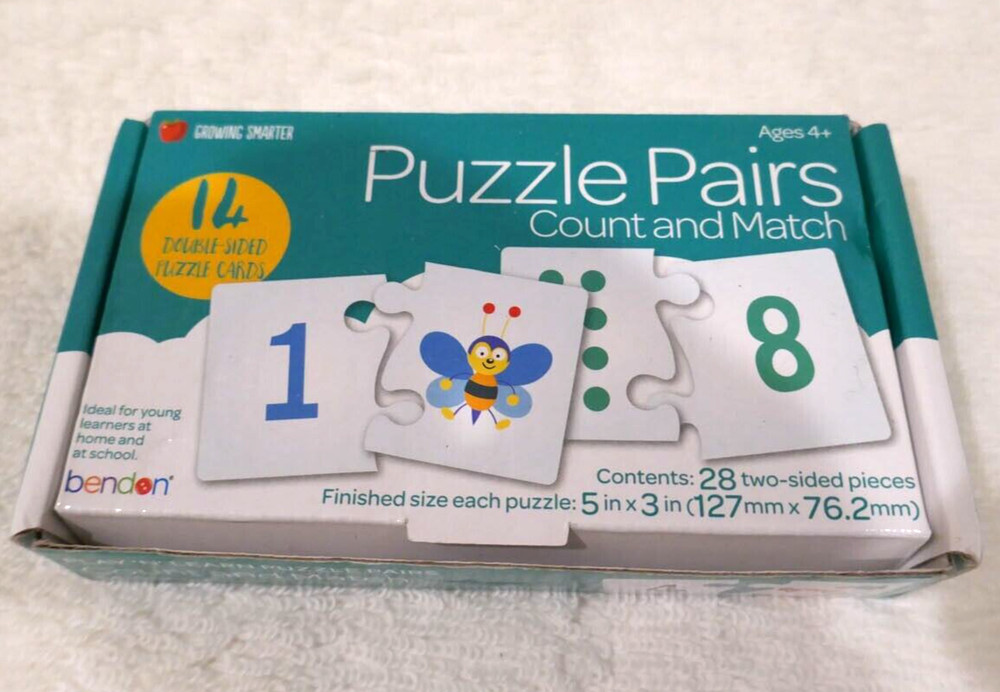 Bendon Let's Grow Smart Educational Flash Card Sets Puzzle Pairs