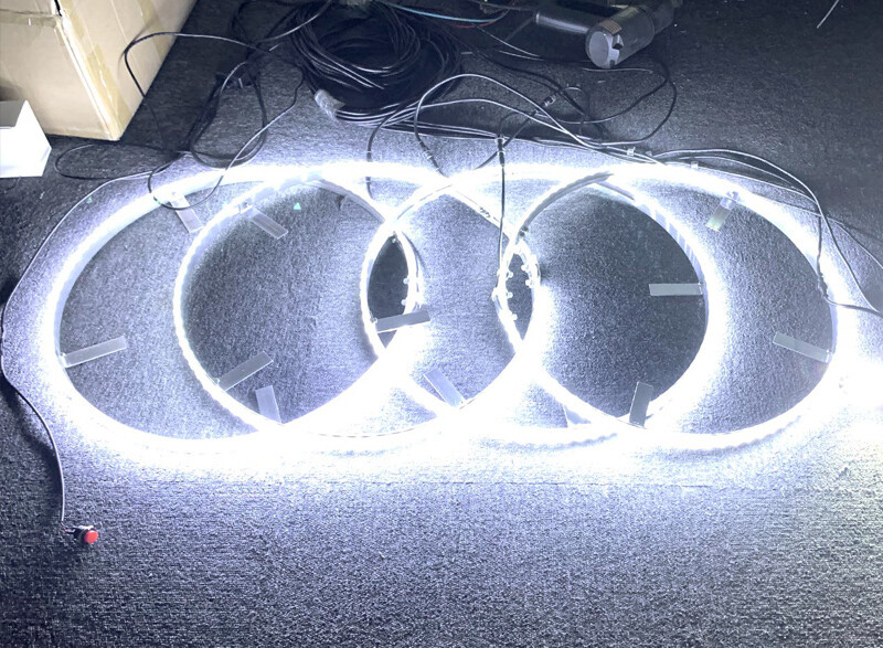 4x 15.5'' Pure White Double Row LED Wheel Rim Lights Truck Strobe Button Control