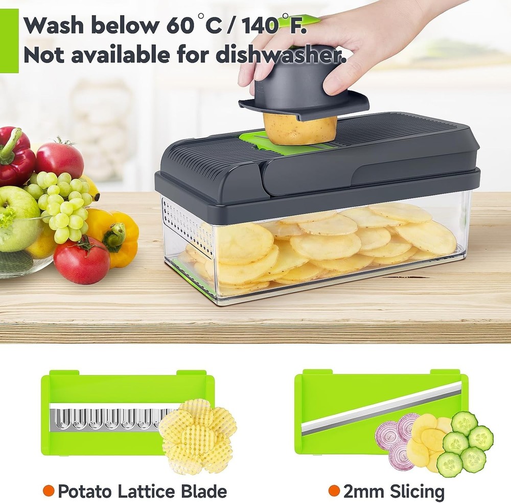 12-in-1 Vegetable Chopper, 7 Blade Veggie Chopper, Practical Food Chopper