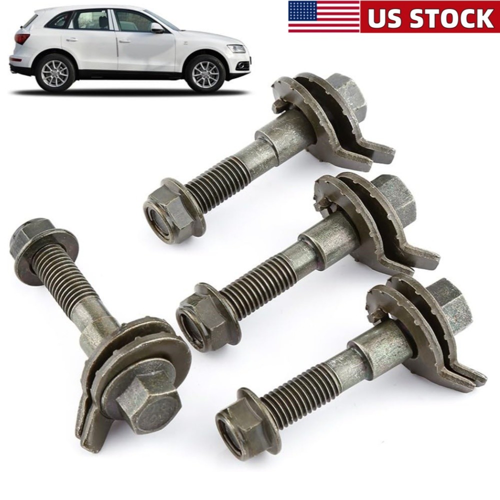 4PCS AUTO FRONT LEFT & RIGHT CAMBER BOLTS ALIGNMENT 16MM ADJUSTABLE CAM BOLT KIT