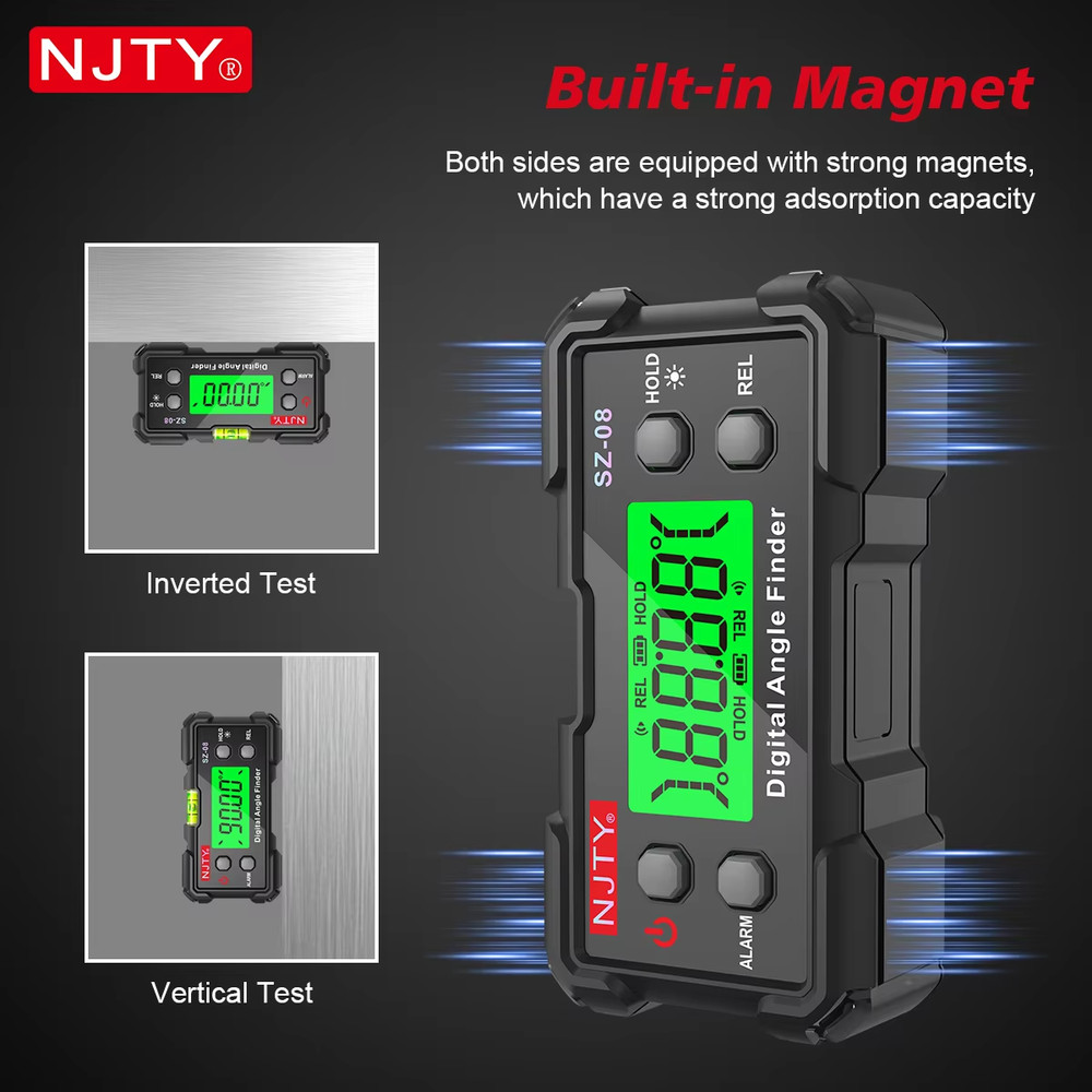 Digital Protractor Angle Finder Gauge Backlit Flip Screen Magnetic Inclinometer