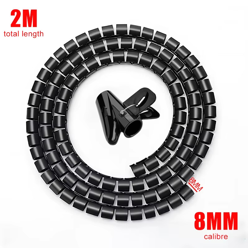 2M Cable Wire Protector Cable Organizer Management Wire Winder Pipe Flexible Wir