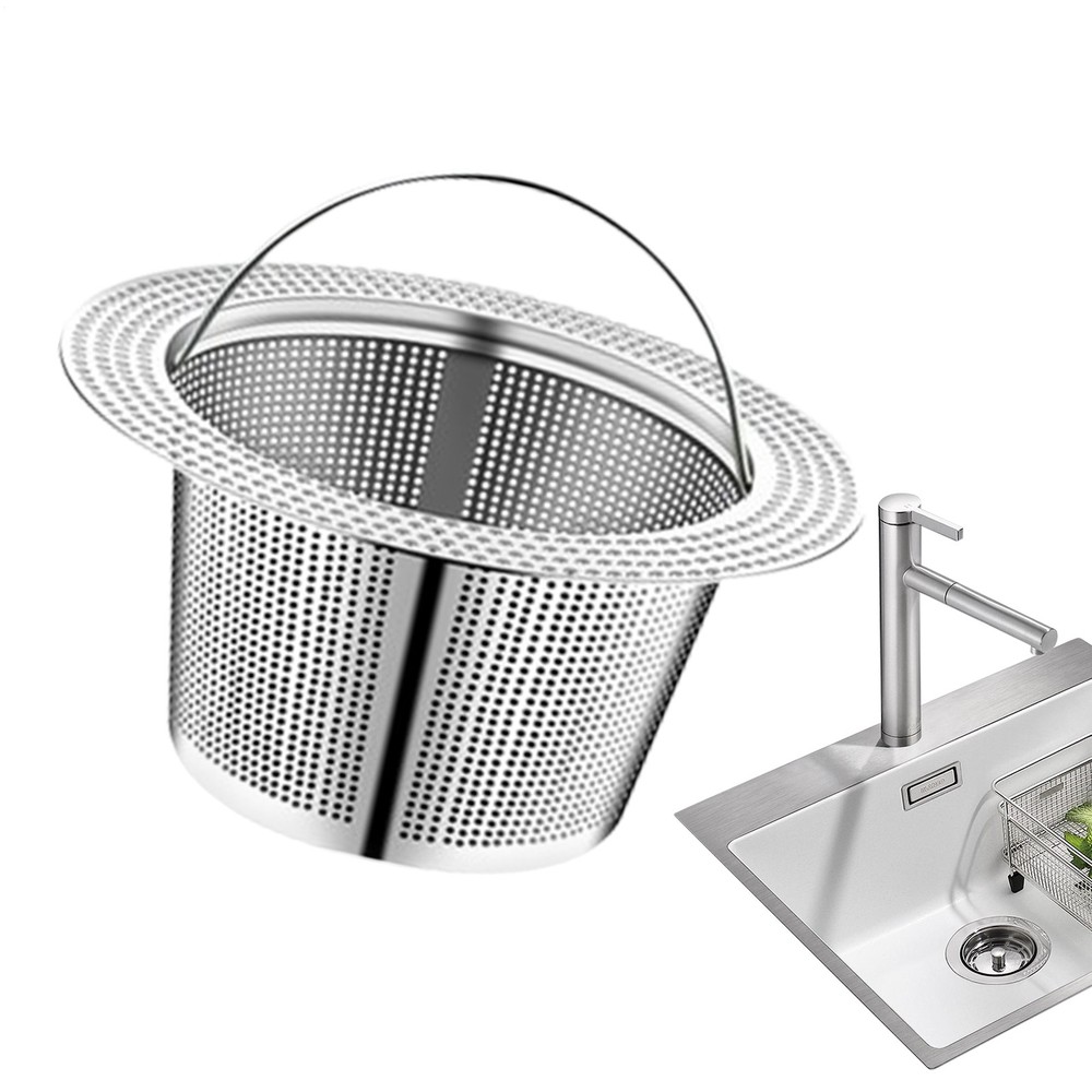 Stainless Steel Kitchen Bath Sink Strainer Drain Stopper Deep Mesh Filter