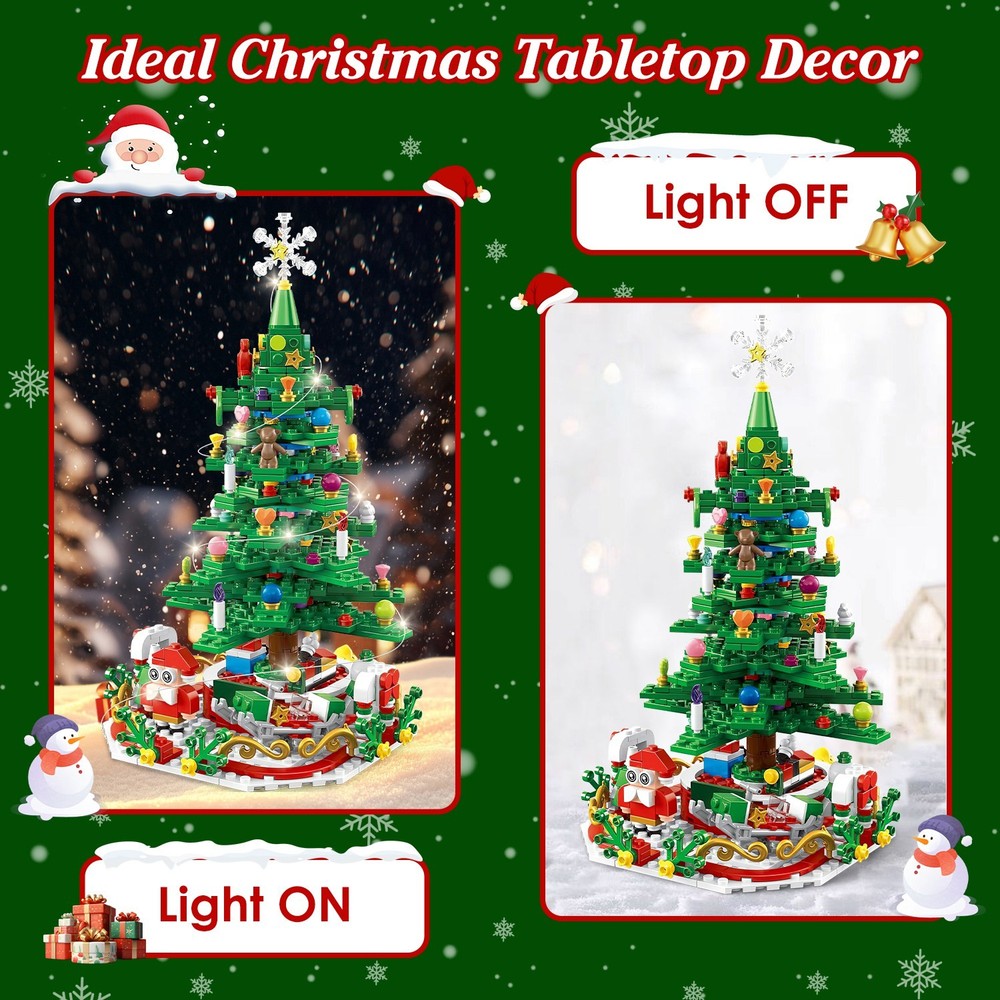 LED Light Christmas Tree Building Set Edition Countdown Calendar Fun Holiday