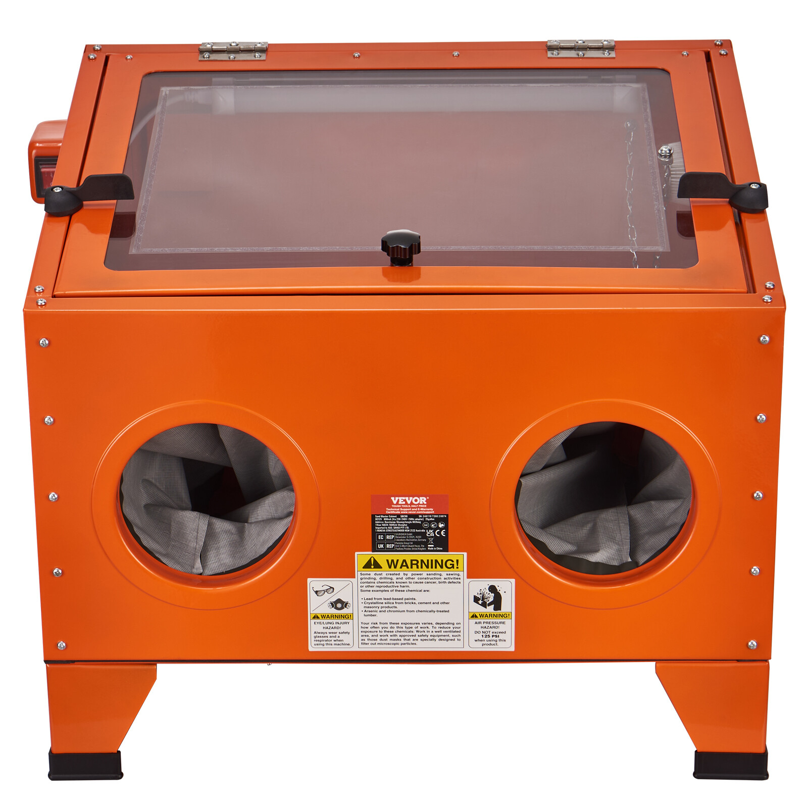 VEVOR 25 Gallon Sandblasting Cabinet Benchtop Cabinet with Blasting Gun 4 Nozzle