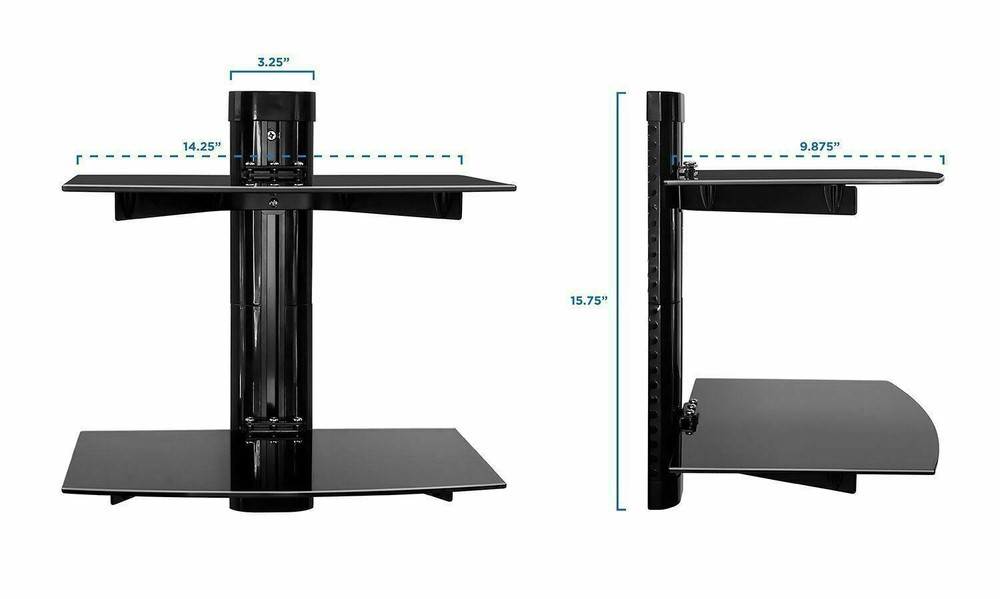 Mount-It! Floating Wall Mounted Shelf Bracket Stand | 2 Shelves, Open Box