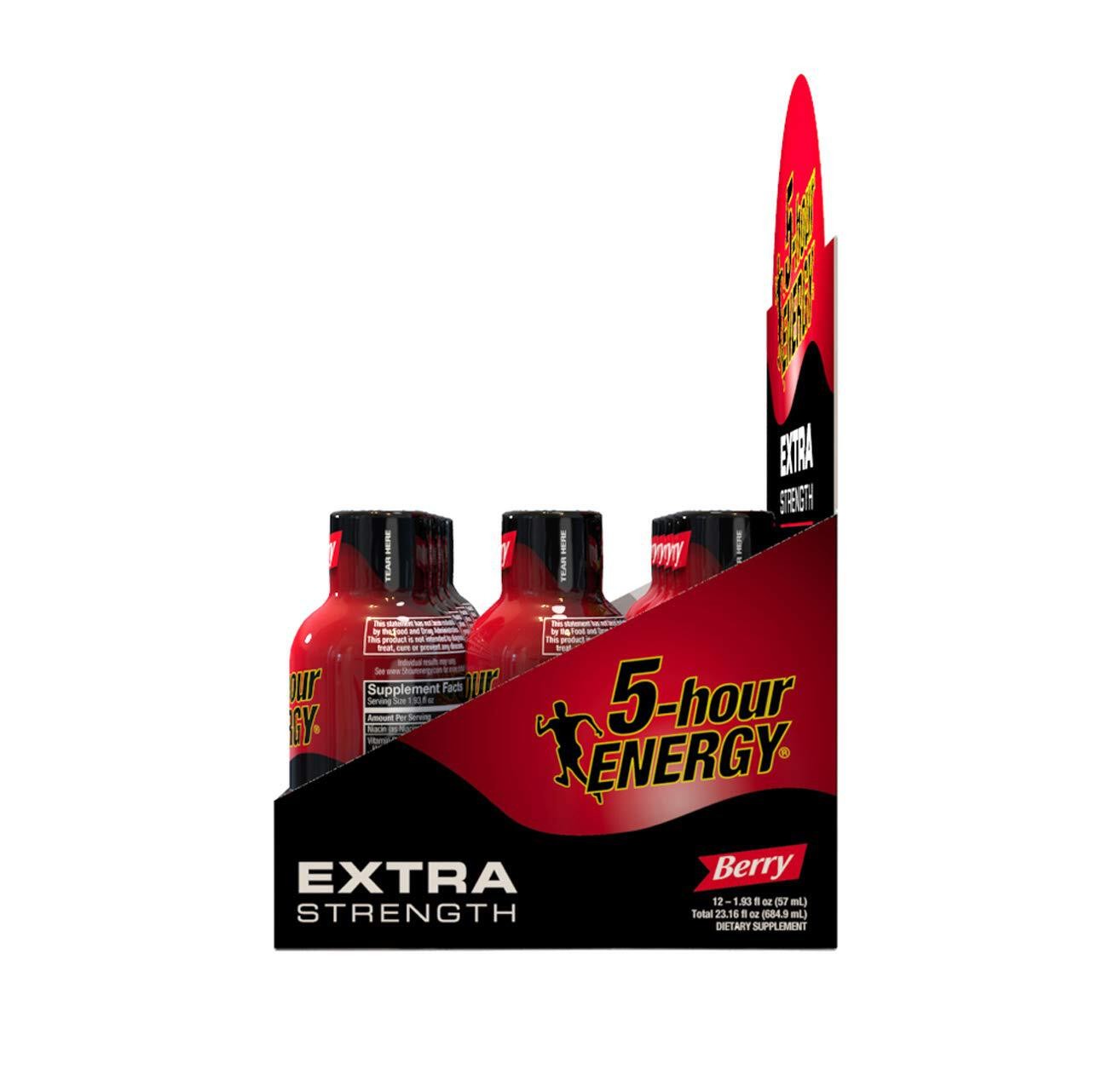 READ 5-hour ENERGY Shot, Extra Strength, Berry, 1.93 Ounce, 24 Count
