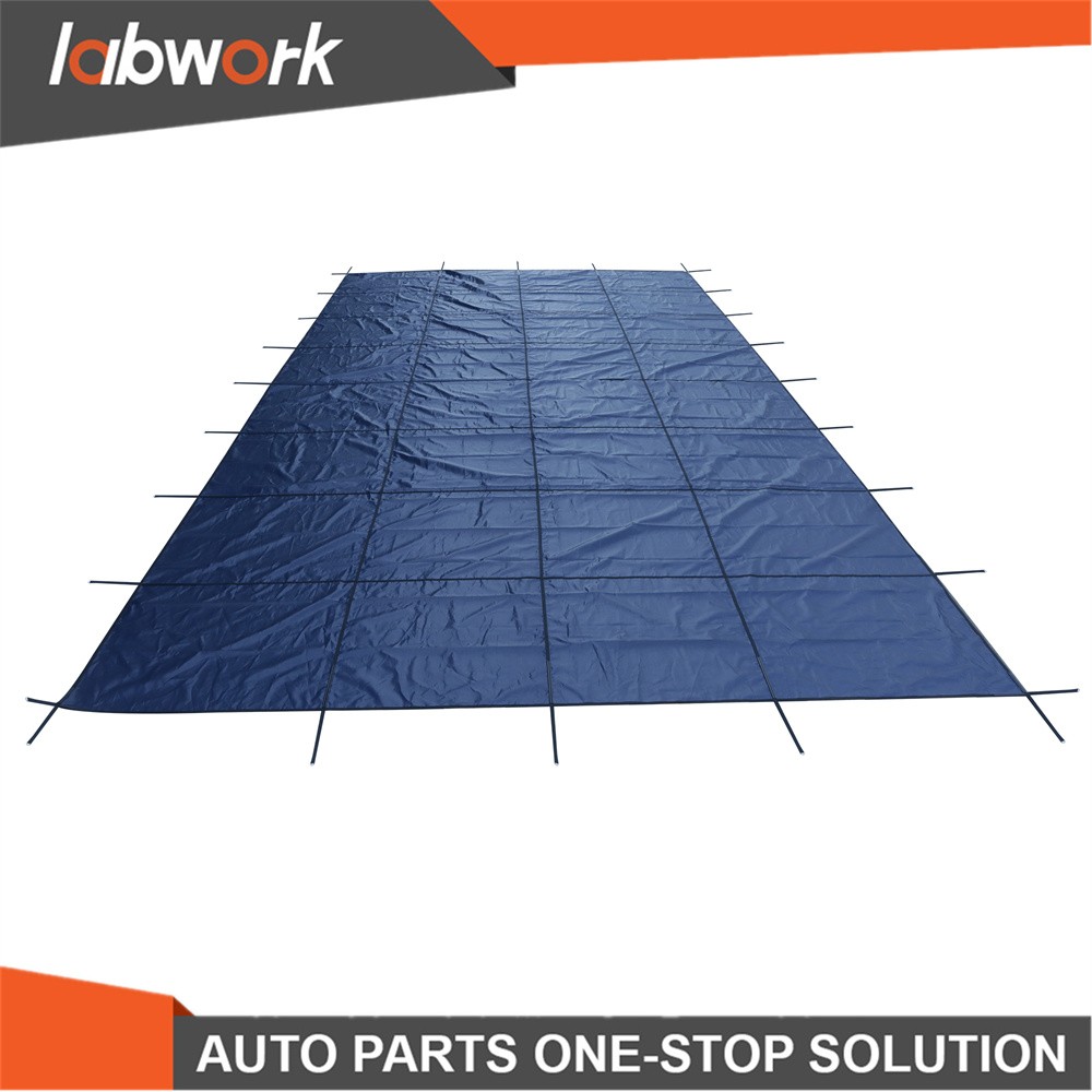 Labwork Inground Pool Safety Cover Rectangle Pool Winter Cover Blue & Green Mesh
