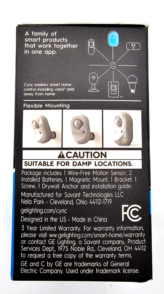 GE Cync Smart Wire-Free Motion Sensor - White